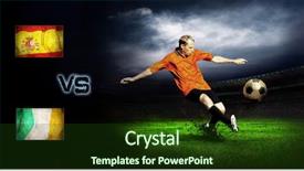  Presentation with betting soccer - Cool new presentation theme with friendly soccer match between spain backdrop and a  colored foreground