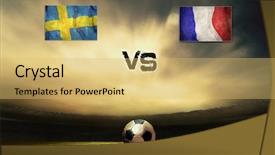  Presentation with friendly - Amazing theme having friendly soccer match between sweeden backdrop and a  colored foreground