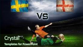  Presentation with soccer formation - Audience pleasing PPT theme consisting of friendly soccer match between sweeden backdrop and a wine colored foreground