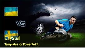  Presentation with friendly - Colorful presentation design enhanced with friendly soccer match between ukraine backdrop and a  colored foreground