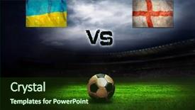  Presentation with betting soccer - Presentation theme with friendly soccer match between ukraine background and a tawny brown colored foreground