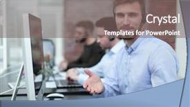  Presentation with siomai food business - Presentation theme consisting of friendly staff with a headset background and a  colored foreground