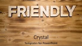  Presentation with wooden building blocks - Amazing PPT layouts having friendly word made with building backdrop and a coral colored foreground