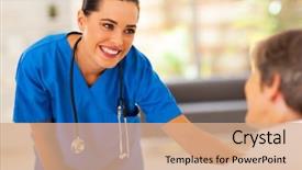  Presentation with friendly - Amazing theme having friendly young nurse talking backdrop and a coral colored foreground