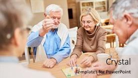  Presentation with board game - Amazing slide set having friends a board game backdrop and a coral colored foreground