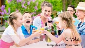  Presentation with neighbors - Audience pleasing slide deck consisting of friends and neighbors toasting backdrop and a lemonade colored foreground