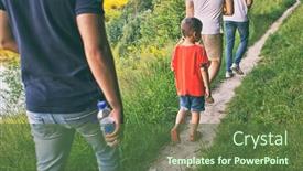  Presentation with pathway - Slide deck having friends-are-walking-through background and a tawny brown colored foreground