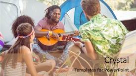  Presentation with festival music - Audience pleasing presentation consisting of friends at a music festival backdrop and a  colored foreground