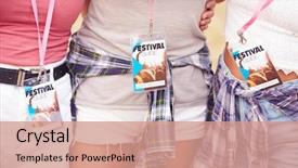  Presentation with festival music - Slides featuring friends at a music festival background and a coral colored foreground