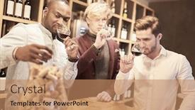  Presentation with smell - Theme with friends-at-a-wine-tasting background and a coral colored foreground