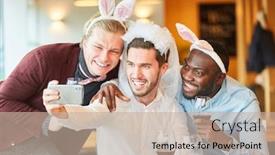  Presentation with bachelor - Audience pleasing presentation consisting of friends-at-bachelor-party backdrop and a mint green colored foreground