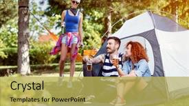  Presentation with beer garden friends in tracht - Presentation theme consisting of female brings bottle of beer background and a yellow colored foreground