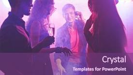  Presentation with disco - Slide set featuring friends-at-disco background and a violet colored foreground