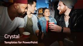  Presentation with night club - Presentation theme with friends at late night background and a wine colored foreground