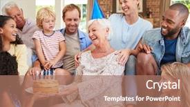  Presentation with grandma - Slide set with friends celebrating grandma s birthday background and a coral colored foreground