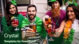  Presentation with st patricks day - Theme enhanced with friends celebrating st patricks day background and a forest green colored foreground