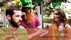  Presentation with friends - Colorful slide deck enhanced with friends celebrating st patricks day backdrop and a red colored foreground