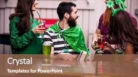  Presentation with friends - Cool new presentation theme with friends celebrating st patricks day backdrop and a  colored foreground