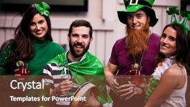  Presentation with friends - Cool new theme with friends celebrating st patricks day backdrop and a tawny brown colored foreground