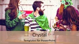  Presentation with flying - Beautiful slide deck featuring friends celebrating st patricks day backdrop and a coral colored foreground