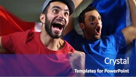  Presentation with france flag - PPT theme with friends celebrating with france flag background and a ocean colored foreground