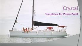  Presentation with yacht - Beautiful presentation featuring friends-chilling-on-deck backdrop and a sky blue colored foreground