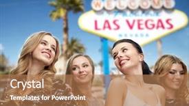  Presentation with luxury travel - Beautiful presentation design featuring friends dancing at hen party backdrop and a coral colored foreground