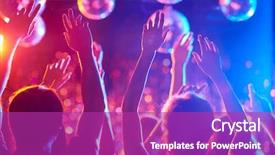  Presentation with night club - Presentation theme with friends dancing in night club background and a purple colored foreground