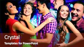  Presentation with dancing - Theme enhanced with friends dancing in the nightclub background and a tawny brown colored foreground