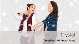  Presentation with kittens christmas holiday red christmas - Audience pleasing PPT theme consisting of friends dancing over gray background backdrop and a light gray colored foreground