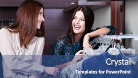  Presentation with women boutique - Slides with friends do shopping background and a ocean colored foreground