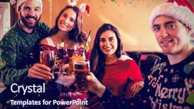  Presentation with cocktail - Theme enhanced with friends drinking beer and cocktail background and a navy blue colored foreground