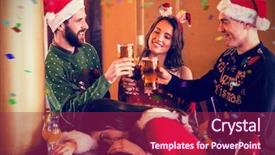  Presentation with beer garden friends in tracht - Presentation theme enhanced with friends drinking beer and cocktail background and a violet colored foreground