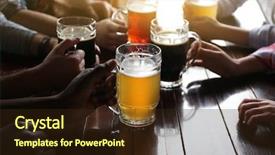  Presentation with pub - Beautiful presentation theme featuring friends drinking beer in pub backdrop and a wine colored foreground