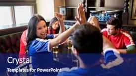  Presentation with teams - Amazing slides having friends drinking beer making backdrop and a navy blue colored foreground