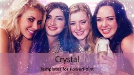  Presentation with champagne gold - Colorful slide set enhanced with friends drinking champagne against gold backdrop and a  colored foreground