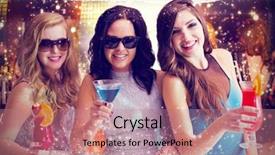  Presentation with gold red - Theme enhanced with friends drinking cocktails against gold and red lights background and a coral colored foreground