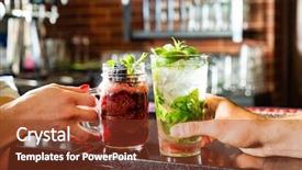  Presentation with bar - Colorful PPT theme enhanced with friends drinking mocktail backdrop and a tawny brown colored foreground