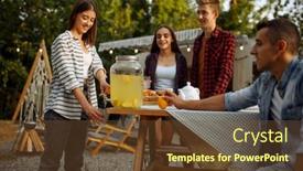  Presentation with beverage - Audience pleasing theme consisting of friends-drinks-lemon-beverage backdrop and a tawny brown colored foreground