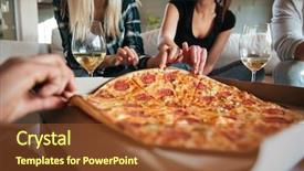  Presentation with vine - Amazing presentation having friends eating big pizza backdrop and a tawny brown colored foreground