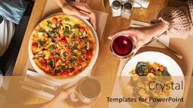  Presentation with cafe - Cool new presentation with friends-eating-in-the-cafe backdrop and a yellow colored foreground