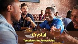  Presentation with sports bar sports bar - Presentation theme with friends eating out in sports background and a tawny brown colored foreground