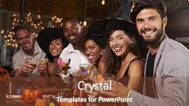  Presentation with bar - Amazing theme having friends enjoying a halloween party backdrop and a  colored foreground