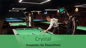  Presentation with billiard - Slide set consisting of friends-enjoying-billiard-game background and a seafoam green colored foreground
