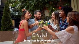  Presentation with friends - Audience pleasing presentation consisting of friends-enjoying-drink-and-making backdrop and a violet colored foreground