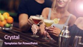  Presentation with group of 7 - Amazing presentation design having friends enjoying drink in bar backdrop and a wine colored foreground