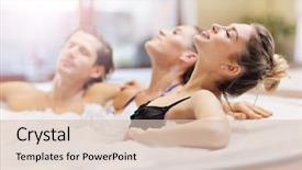  Presentation with support group online - Presentation with friends enjoying jacuzzi in hotel background and a lemonade colored foreground