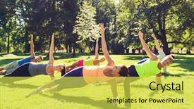  Presentation with boot camp - Slides enhanced with friends exercising at boot camp background and a yellow colored foreground