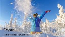  Presentation with black couple having fun - Slide deck having friends family - woman snowboarder having fun background and a  colored foreground