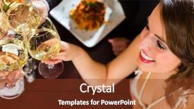  Presentation with dinner - Slide deck enhanced with friends for dinner or lunch background and a tawny brown colored foreground